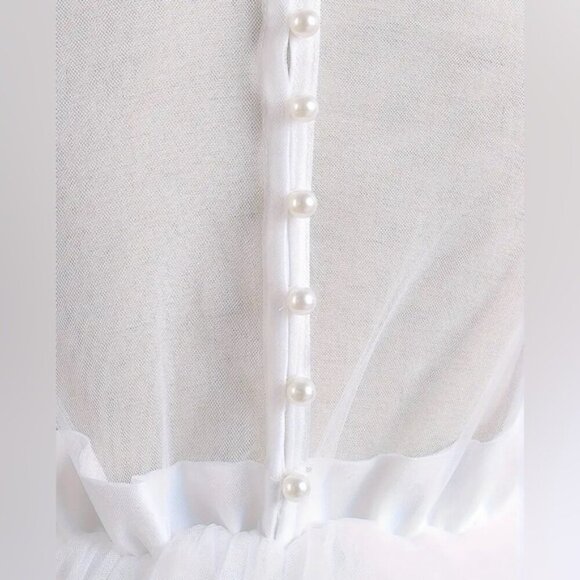 👗 Charming White Tulle Dress for Little Girls, flower girl👗 - Picture 6 of 9